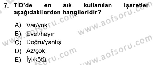 Türk İşaret Dili Dersi 2021 - 2022 Yılı (Final) Dönem Sonu Sınav Soruları 7. Soru