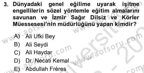 Türk İşaret Dili Dersi 2022 - 2023 Yılı Yaz Okulu Sınav Soruları 3. Soru