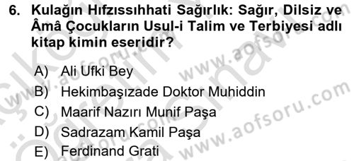 Türk İşaret Dili Dersi 2023 - 2024 Yılı (Vize) Ara Sınav Soruları 6. Soru