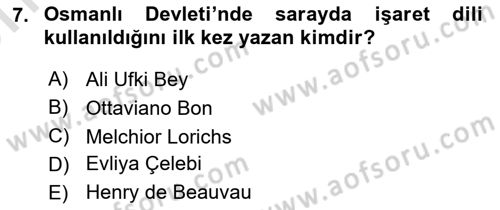 Türk İşaret Dili Dersi 2023 - 2024 Yılı (Vize) Ara Sınav Soruları 7. Soru
