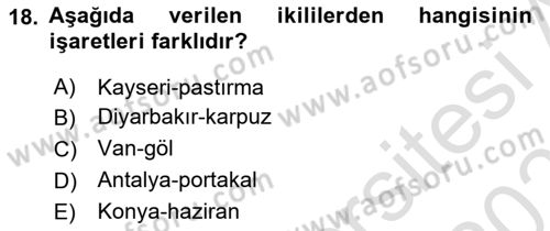 Türk İşaret Dili Dersi 2025 - 2026 Yılı (Vize) Ara Sınav Soruları 18. Soru