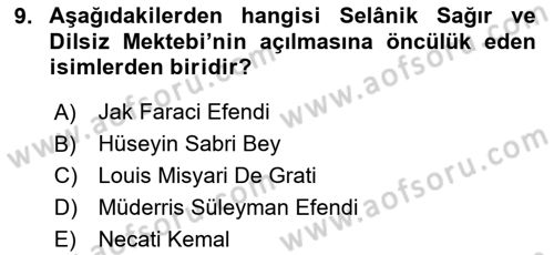 Türk İşaret Dili Dersi 2025 - 2026 Yılı (Vize) Ara Sınav Soruları 9. Soru