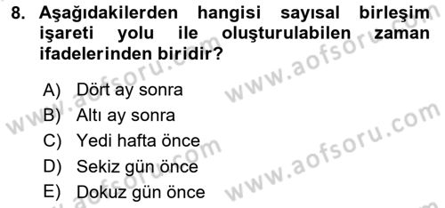 Türk İşaret Dili Dersi 2025 - 2026 Yılı (Final) Dönem Sonu Sınav Soruları 8. Soru