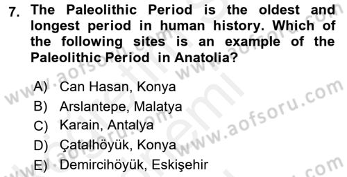 Introduction to World Civilization Dersi 2017 - 2018 Yılı (Final) Dönem Sonu Sınav Soruları 7. Soru