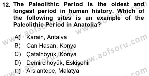 Introduction to World Civilization Dersi 2019 - 2020 Yılı (Vize) Ara Sınav Soruları 12. Soru