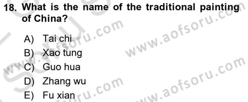 Introduction to World Civilization Dersi 2021 - 2022 Yılı (Final) Dönem Sonu Sınav Soruları 18. Soru