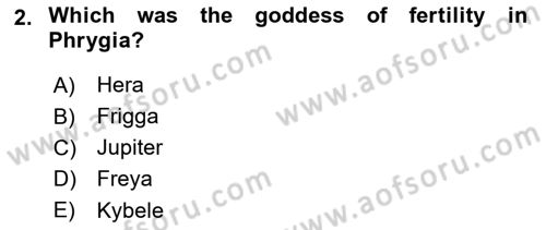 Introduction to World Civilization Dersi 2021 - 2022 Yılı Yaz Okulu Sınav Soruları 2. Soru