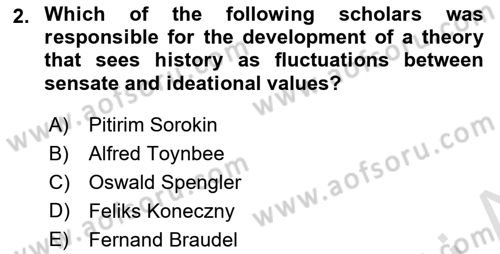 Introduction to World Civilization Dersi 2022 - 2023 Yılı (Final) Dönem Sonu Sınav Soruları 2. Soru