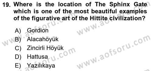 Introduction to World Civilization Dersi Ara Sınavı Deneme Sınav Soruları 19. Soru