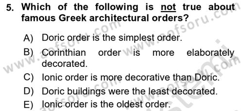 Introduction to World Civilization Dersi 2023 - 2024 Yılı (Final) Dönem Sonu Sınav Soruları 5. Soru