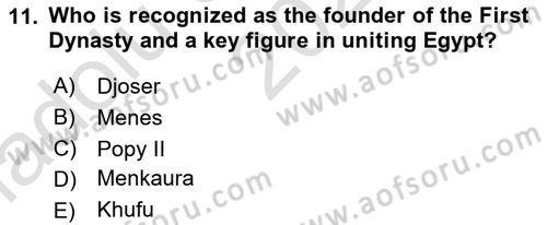 Introduction to World Civilization Dersi Ara Sınavı Deneme Sınav Soruları 11. Soru