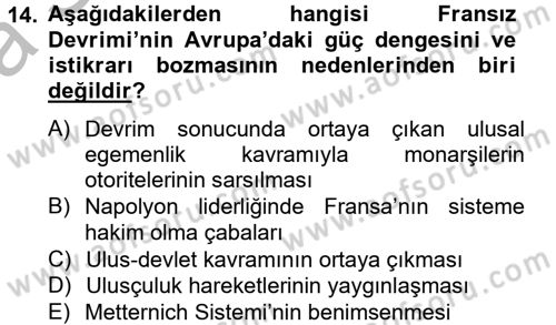 Uluslararası İlişkilere Giriş Dersi 2012 - 2013 Yılı (Vize) Ara Sınav Soruları 14. Soru