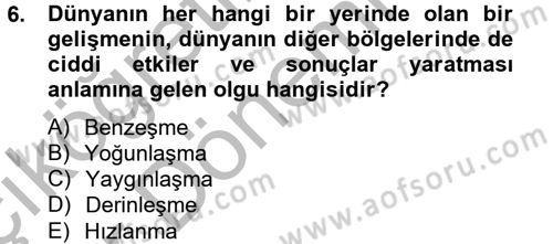 Uluslararası İlişkilere Giriş Dersi 2012 - 2013 Yılı (Vize) Ara Sınav Soruları 6. Soru