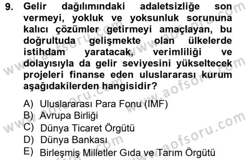 Uluslararası İlişkilere Giriş Dersi 2012 - 2013 Yılı (Vize) Ara Sınav Soruları 9. Soru