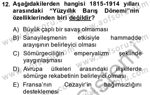Uluslararası İlişkilere Giriş Dersi 2013 - 2014 Yılı (Vize) Ara Sınav Soruları 12. Soru