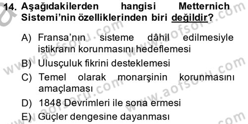 Uluslararası İlişkilere Giriş Dersi 2013 - 2014 Yılı (Vize) Ara Sınav Soruları 14. Soru