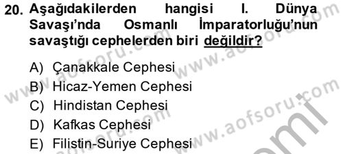 Uluslararası İlişkilere Giriş Dersi 2013 - 2014 Yılı (Vize) Ara Sınav Soruları 20. Soru