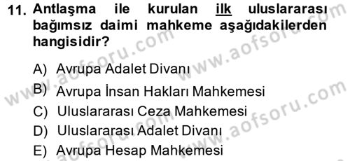 Uluslararası İlişkilere Giriş Dersi 2013 - 2014 Yılı (Final) Dönem Sonu Sınav Soruları 11. Soru