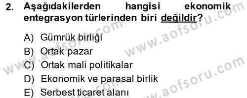 Uluslararası İlişkilere Giriş Dersi 2013 - 2014 Yılı (Final) Dönem Sonu Sınav Soruları 2. Soru