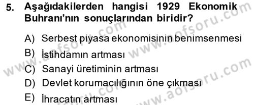 Uluslararası İlişkilere Giriş Dersi 2013 - 2014 Yılı (Final) Dönem Sonu Sınav Soruları 5. Soru