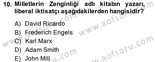 Uluslararası İlişkilere Giriş Dersi 2014 - 2015 Yılı (Final) Dönem Sonu Sınav Soruları 10. Soru