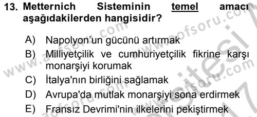 Uluslararası İlişkilere Giriş Dersi 2016 - 2017 Yılı (Vize) Ara Sınav Soruları 13. Soru