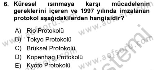Uluslararası İlişkilere Giriş Dersi 2016 - 2017 Yılı (Vize) Ara Sınav Soruları 6. Soru