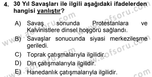 Uluslararası İlişkilere Giriş Dersi 2016 - 2017 Yılı (Final) Dönem Sonu Sınav Soruları 4. Soru