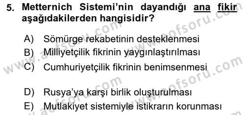 Uluslararası İlişkilere Giriş Dersi 2018 - 2019 Yılı 3 Ders Sınav Soruları 5. Soru