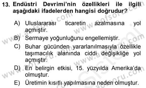 Uluslararası İlişkilere Giriş Dersi 2018 - 2019 Yılı (Vize) Ara Sınav Soruları 13. Soru