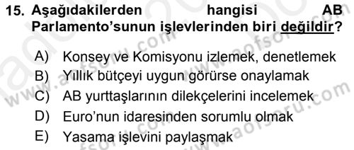 Uluslararası İlişkilere Giriş Dersi 2018 - 2019 Yılı (Final) Dönem Sonu Sınav Soruları 15. Soru