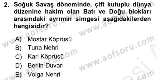Uluslararası İlişkilere Giriş Dersi 2018 - 2019 Yılı (Final) Dönem Sonu Sınav Soruları 2. Soru