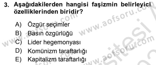 Uluslararası İlişkilere Giriş Dersi 2020 - 2021 Yılı Yaz Okulu Sınav Soruları 3. Soru