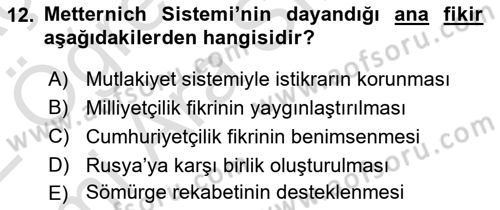 Uluslararası İlişkilere Giriş Dersi 2021 - 2022 Yılı (Vize) Ara Sınav Soruları 12. Soru