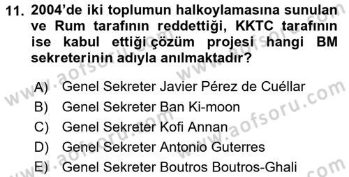 Uluslararası İlişkilere Giriş Dersi 2021 - 2022 Yılı (Final) Dönem Sonu Sınav Soruları 11. Soru