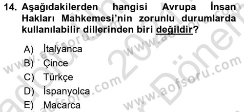 Uluslararası İlişkilere Giriş Dersi 2021 - 2022 Yılı (Final) Dönem Sonu Sınav Soruları 14. Soru