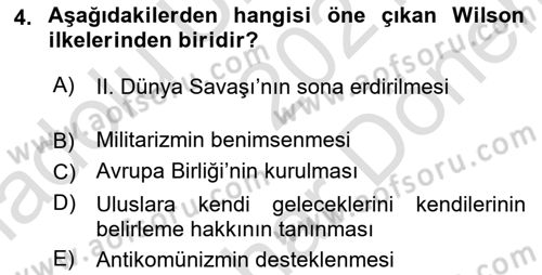 Uluslararası İlişkilere Giriş Dersi 2021 - 2022 Yılı (Final) Dönem Sonu Sınav Soruları 4. Soru