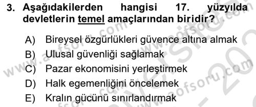 Uluslararası İlişkilere Giriş Dersi 2022 - 2023 Yılı Yaz Okulu Sınav Soruları 3. Soru