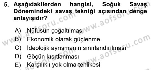 Uluslararası İlişkilere Giriş Dersi 2022 - 2023 Yılı Yaz Okulu Sınav Soruları 5. Soru