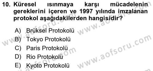 Uluslararası İlişkilere Giriş Dersi 2023 - 2024 Yılı Yaz Okulu Sınav Soruları 10. Soru
