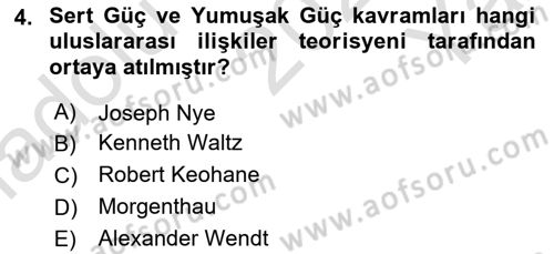 Uluslararası İlişkilere Giriş Dersi 2023 - 2024 Yılı Yaz Okulu Sınav Soruları 4. Soru