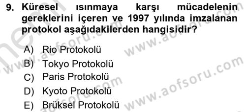 Uluslararası İlişkilere Giriş Dersi 2024 - 2025 Yılı (Vize) Ara Sınav Soruları 9. Soru