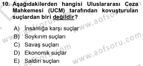 Uluslararası İlişkilere Giriş Dersi 2024 - 2025 Yılı (Final) Dönem Sonu Sınav Soruları 10. Soru