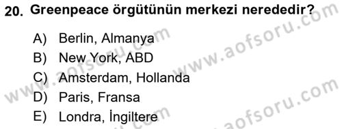 Uluslararası İlişkilere Giriş Dersi 2024 - 2025 Yılı (Final) Dönem Sonu Sınav Soruları 20. Soru