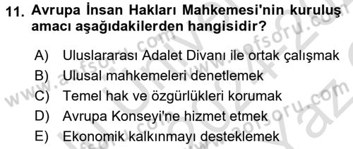 Uluslararası İlişkilere Giriş Dersi 2024 - 2025 Yılı Yaz Okulu Sınav Soruları 11. Soru