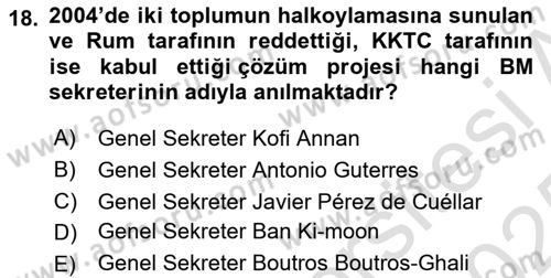Uluslararası İlişkilere Giriş Dersi 2024 - 2025 Yılı Yaz Okulu Sınav Soruları 18. Soru