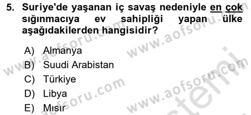Uluslararası İlişkilere Giriş Dersi 2024 - 2025 Yılı Yaz Okulu Sınav Soruları 5. Soru