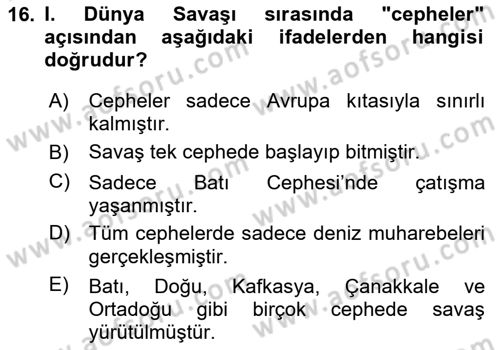 Uluslararası İlişkilere Giriş Dersi 2025 - 2026 Yılı (Vize) Ara Sınav Soruları 16. Soru