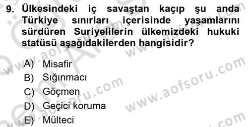 Uluslararası İlişkilere Giriş Dersi 2025 - 2026 Yılı (Vize) Ara Sınav Soruları 9. Soru