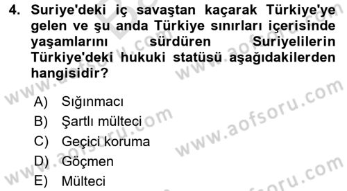 Uluslararası İlişkilere Giriş Dersi 2025 - 2026 Yılı (Final) Dönem Sonu Sınav Soruları 4. Soru